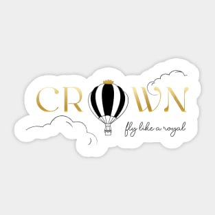 Crown Hot Air Balloon Sticker